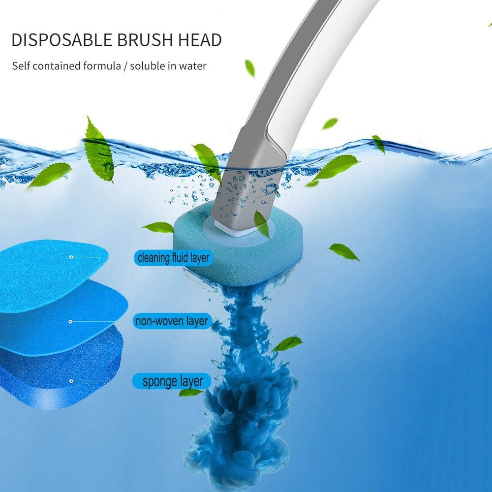Disposable Toilet Brush with Cleaning Liquid
