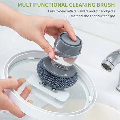 Kitchen Dish Cleaning Brushes with Automatic Soap Liquid Adding